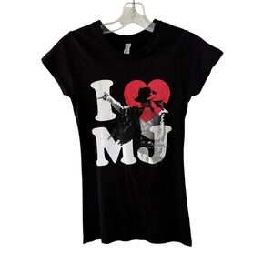Vintage Y2K Michael Jackson Women’s Baby Tee Shirt Size Medium Cotton Festival
